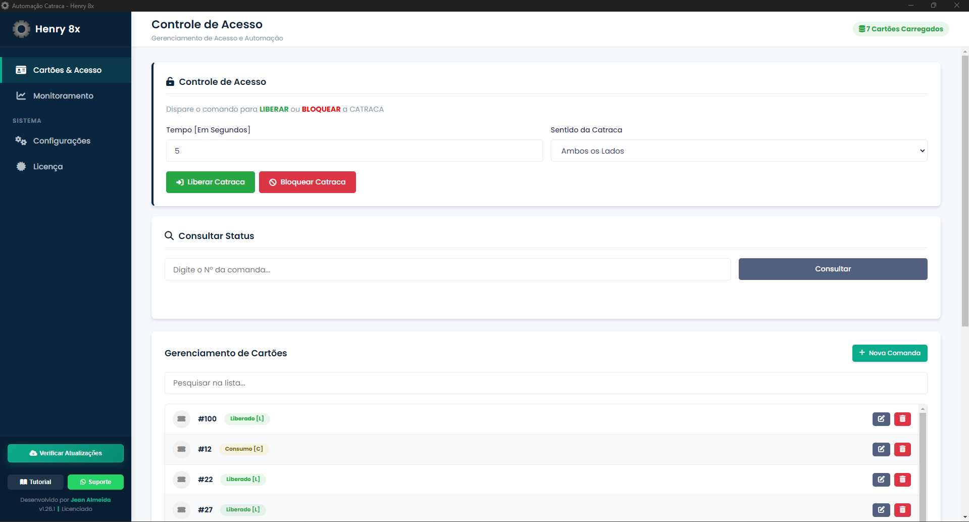 Interface de Gestão do Sistema
