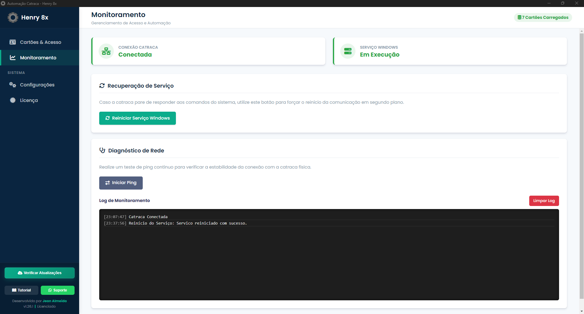 Interface de Gestão do Sistema