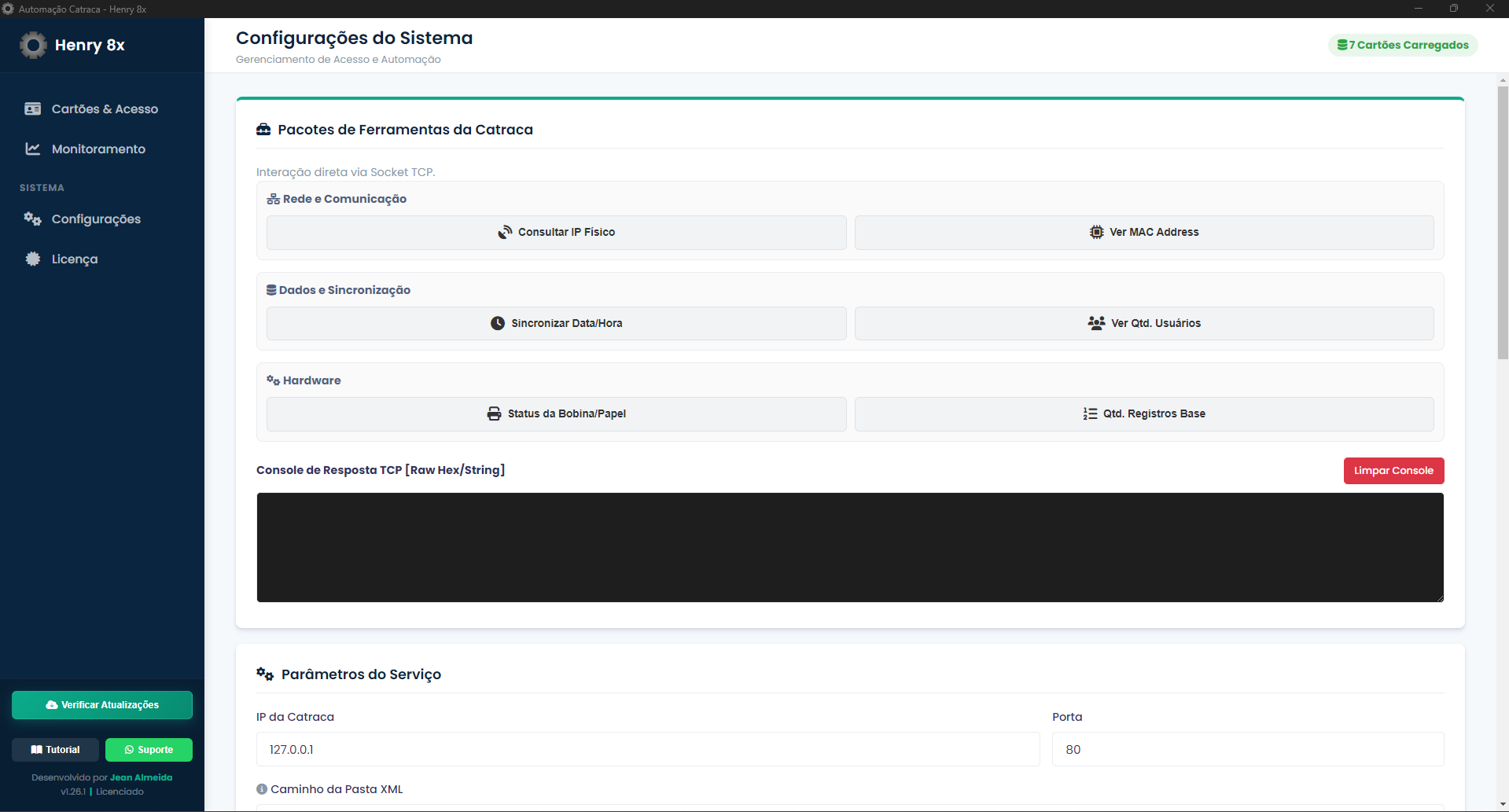 Interface de Gestão do Sistema